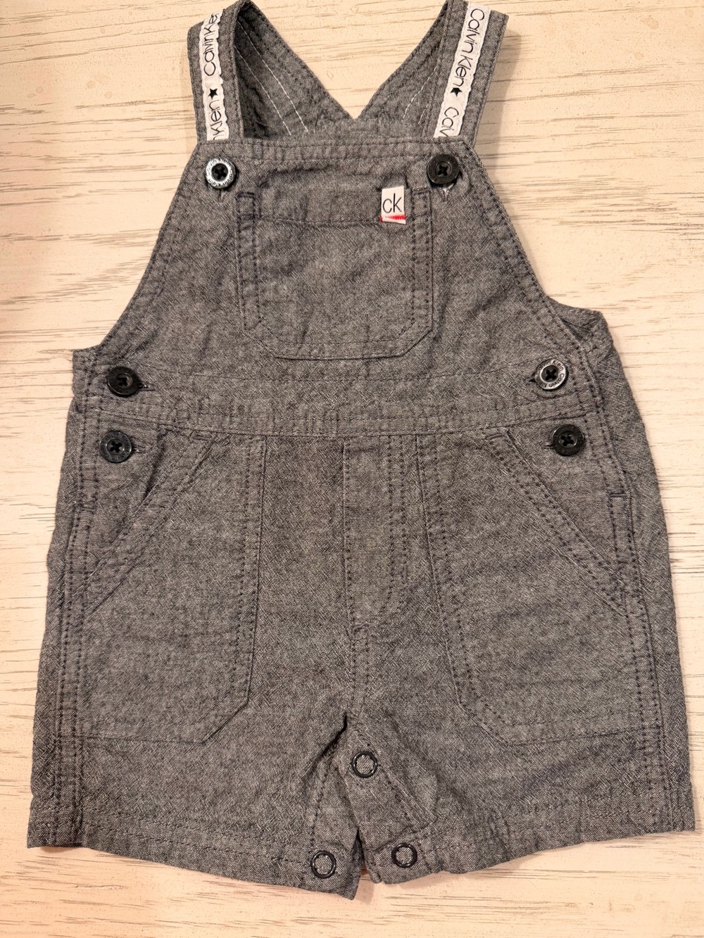 Calvin Klein Gray Toddler Knit Shortall Overalls